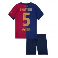 Camiseta Barcelona Inigo Martinez #5 Primera Equipación Replica 2024-25 para niños mangas cortas (+ Pantalones cortos)